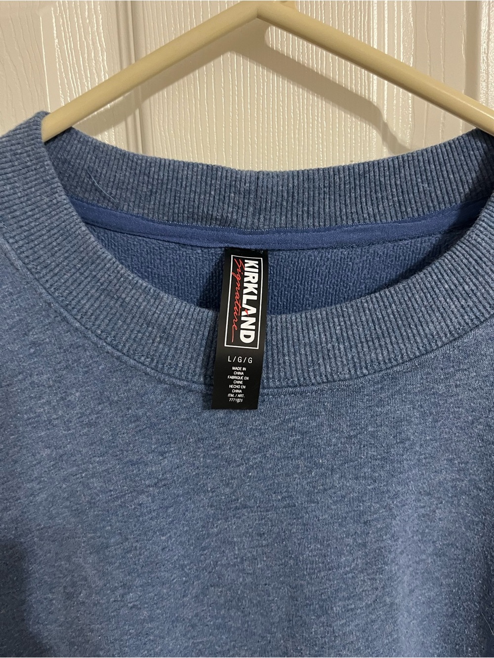 Kirkland Signature Heathered Slate Blue Crewneck Sweatshirt - Picture 3 of 4